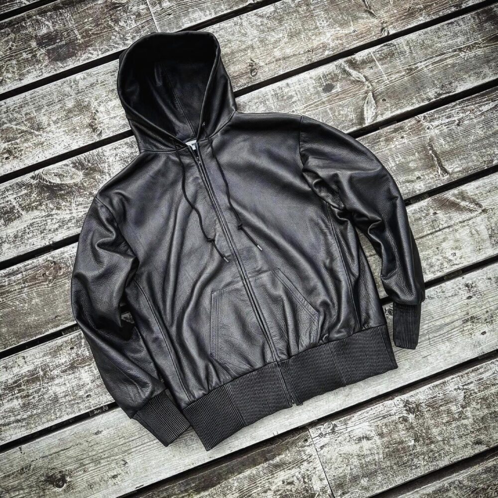 MOSSIR【Lornellia /ﾛｰﾈﾘｱ】washable leather full zip hoodie jacket