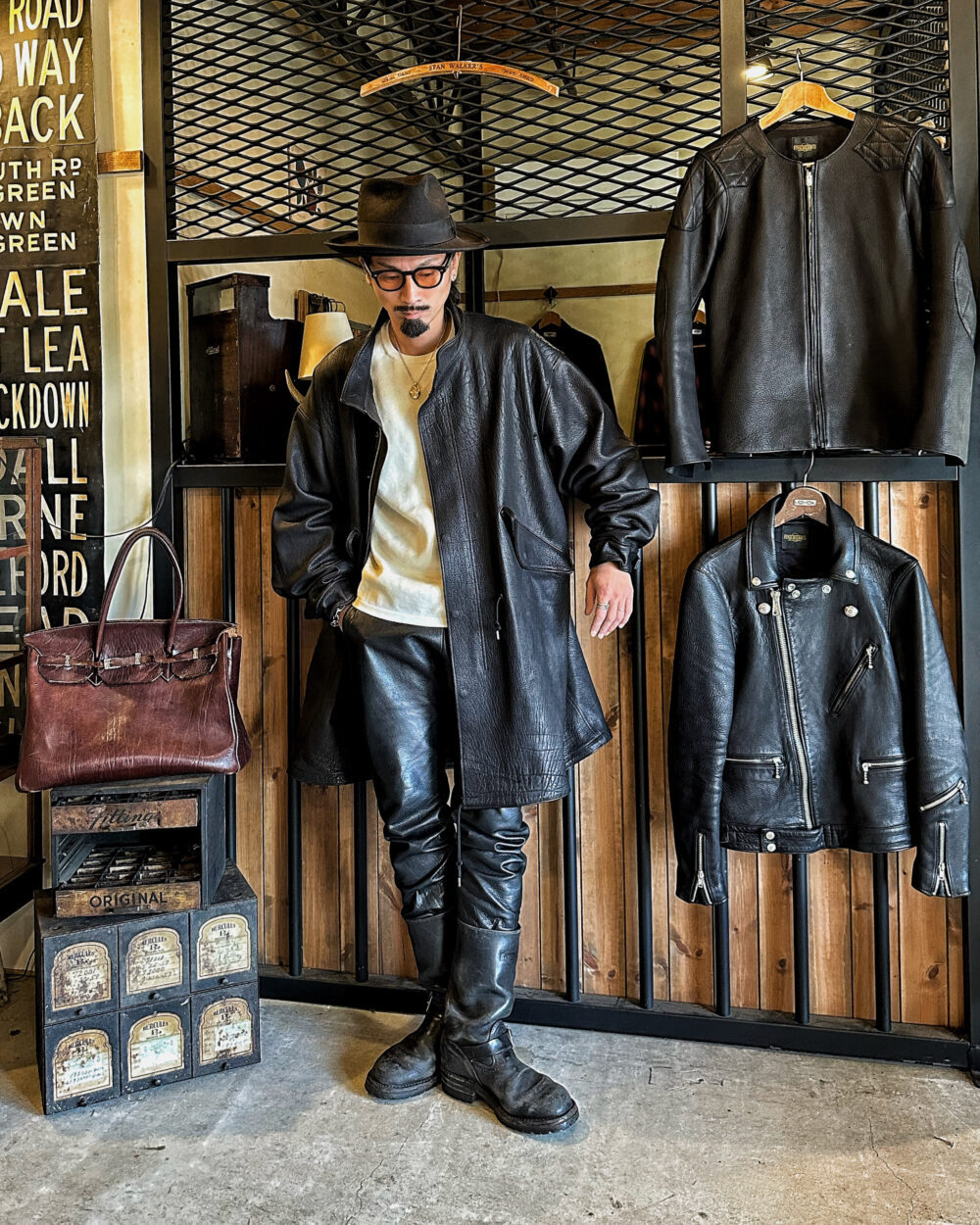 CWORKS【Ltail / ﾙﾃｰﾙ】Leather M65 fishtail（BLACK）ファイン