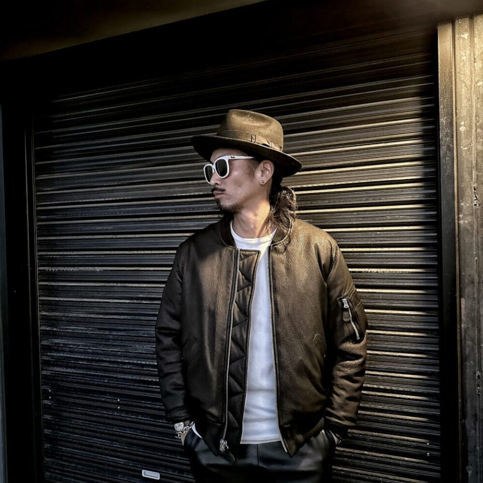 ファインクリークのレザーMA-1 CWORKS【LEA】Leather MA-1 BLACK