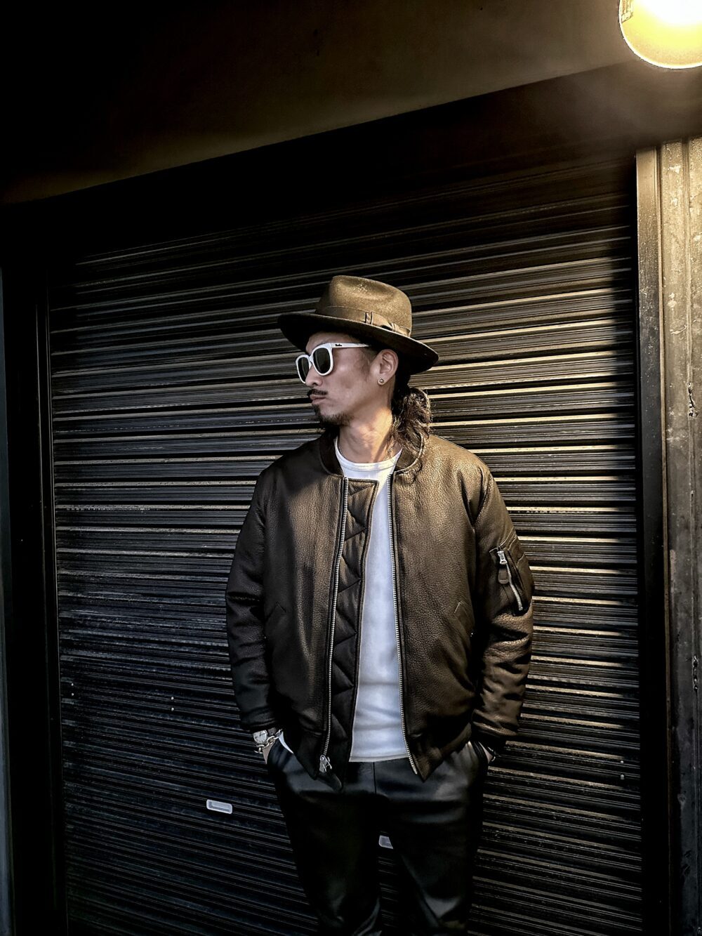 ファインクリークのレザーMA-1 CWORKS【LEA】Leather MA-1 BLACK